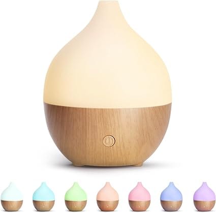 Essential Oil Diffuser, 100ml Small Aromatherapy Diffuser with Auto Shut-Off Function, Ultrasonic Diffusers for Essential Oils, Cool Mist Humidifier with Warm White Lights - Cheryls Herbs