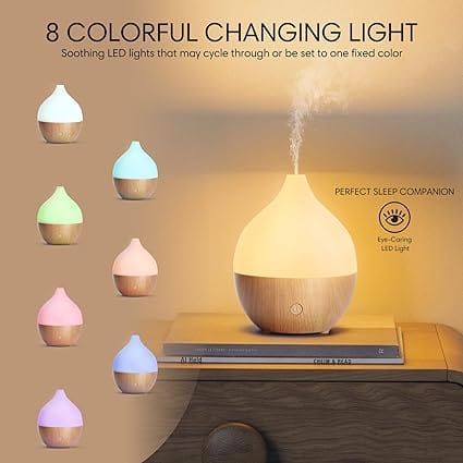 Essential Oil Diffuser, 100ml Small Aromatherapy Diffuser with Auto Shut-Off Function, Ultrasonic Diffusers for Essential Oils, Cool Mist Humidifier with Warm White Lights - Cheryls Herbs