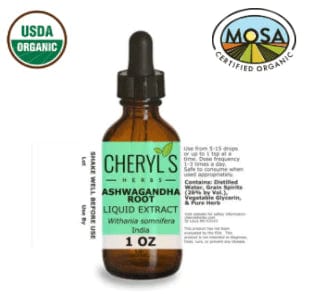 ASHWAGANDHA ROOT LIQUID EXTRACT - ORGANIC - Cheryls Herbs