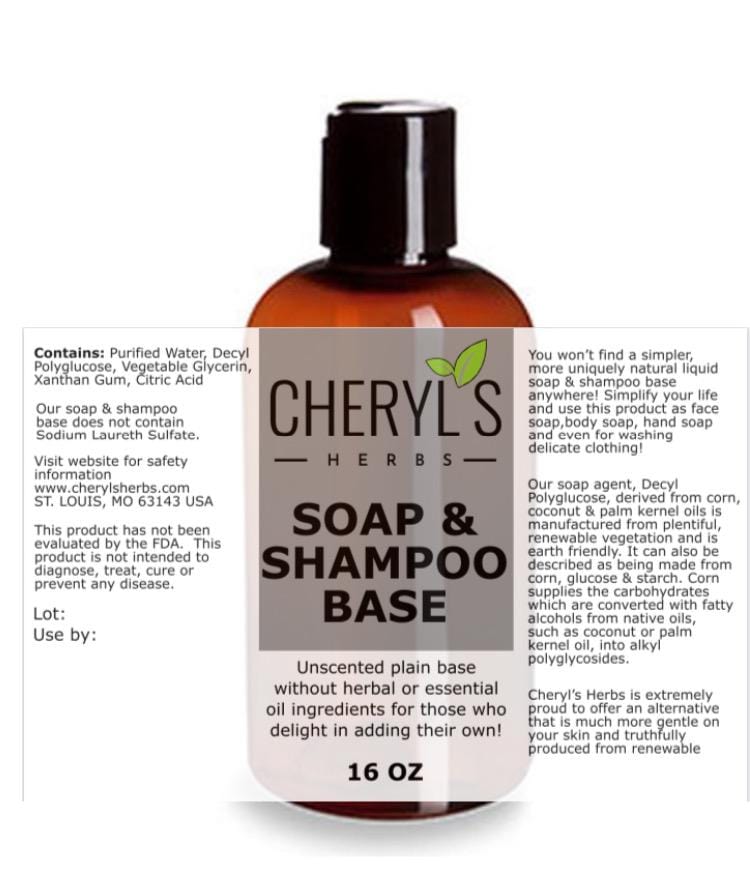 BASE PLAIN LIQUID SOAP SHAMPOO - Cheryls Herbs