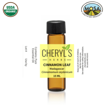 CINNAMON LEAF ESSENTIAL OIL - ORGANIC - Cheryls Herbs