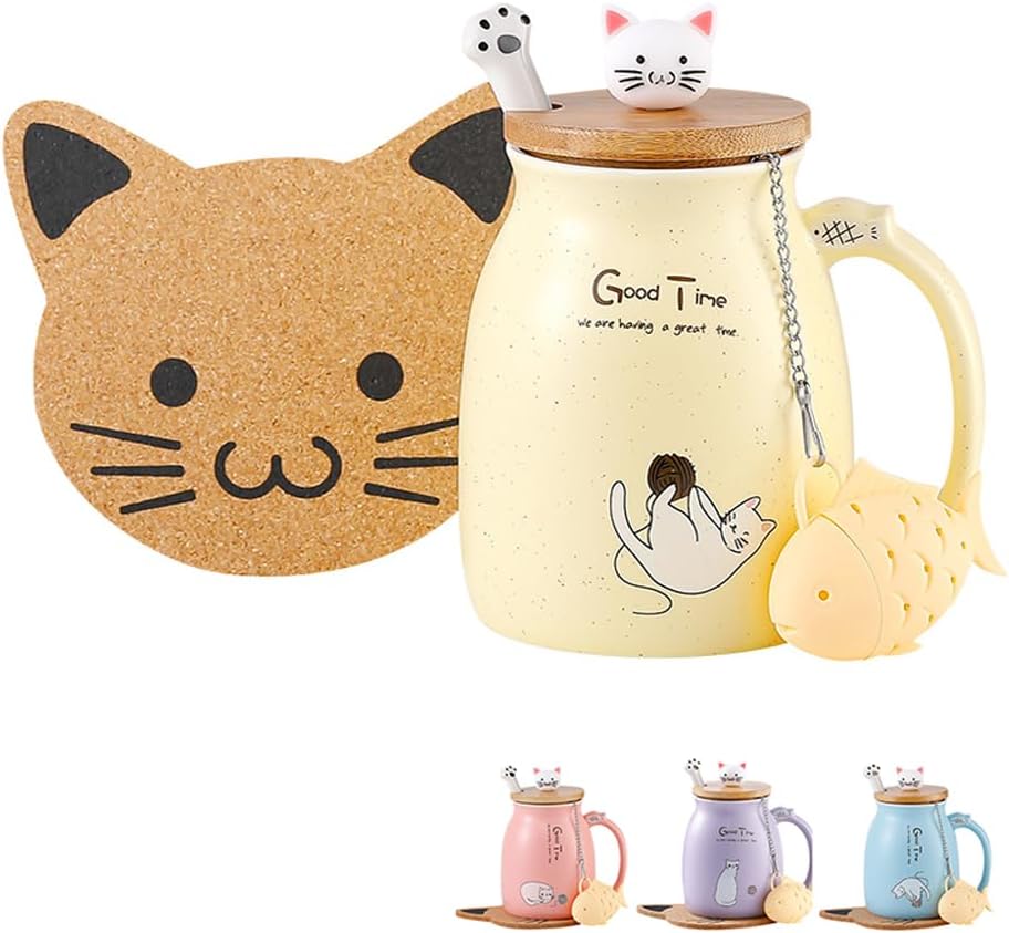 Kawaii Tea Cup with Infuser (Cat or Deer)