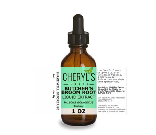 BUTCHERS BROOM ROOT LIQUID EXTRACT sample - Cheryls Herbs