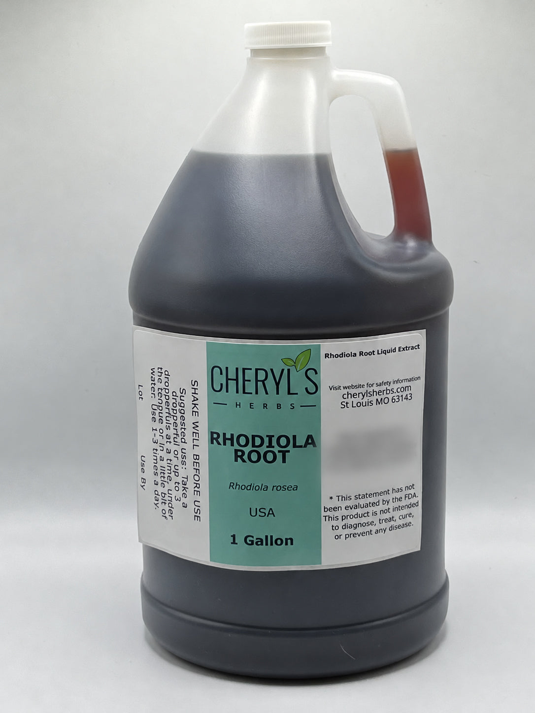 Cheryl’s Herbs Rhodiola Root gallon container