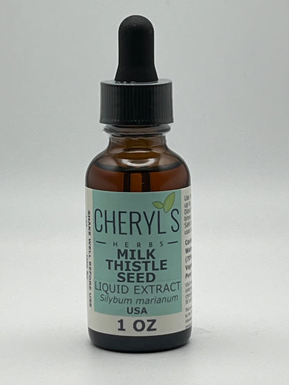 Cheryls Herbs Milk Thistle (Silybum Marianum) Liquid Extract- Organic- Supports Digestive System Health