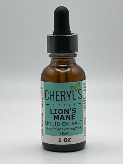 Cheryl's Herbs Lion's Mane (Hericium Erinaceus) Liquid Extract - Supports Nervous System Health