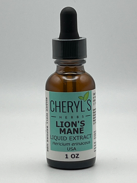 Cheryl's Herbs Lion's Mane (Hericium Erinaceus) Liquid Extract - Supports Nervous System Health