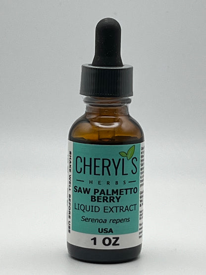 Cheryls Herbs Saw Palmetto (Serenoa Repens) Liquid Extract-Organic- Supports Prostate Health