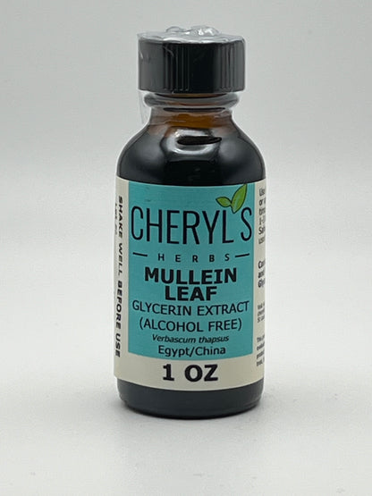 Cheryl's Herbs Mullein Leaf  (Verbascum Thapsus) Glycerin Extract - Organic- Supports Respiratory Health