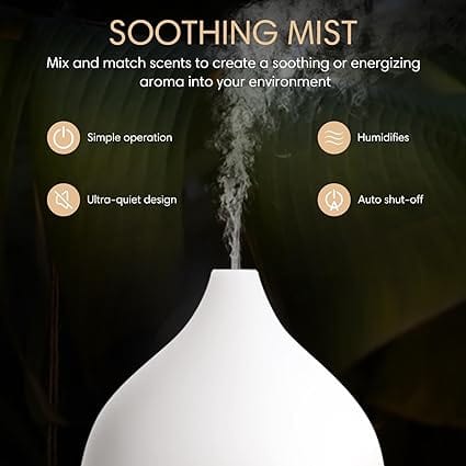 Essential Oil Diffuser, 100ml Small Aromatherapy Diffuser with Auto Shut-Off Function, Ultrasonic Diffusers for Essential Oils, Cool Mist Humidifier with Warm White Lights - Cheryls Herbs