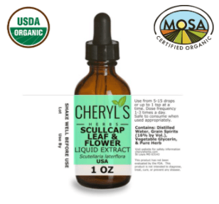 Certified Organic Scullcap Liquid Extract (Scutellaria