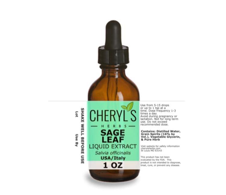 SAGE LEAF LIQUID EXTRACT - Cheryls Herbs