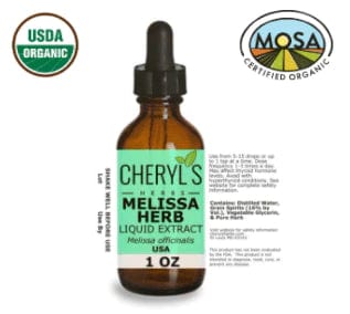 MELISSA HERB LEMON BALM LIQUID EXTRACT - ORGANIC - Cheryls Herbs