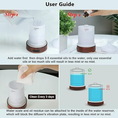 Metal Aromatherapy Oil Diffuser Ultrasonic Cool Mist Diffuser with Waterless Auto Shut-Off Protection - Cheryls Herbs