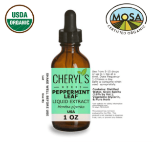 PEPPERMINT LEAF LIQUID EXTRACT - ORGANIC - Cheryls Herbs