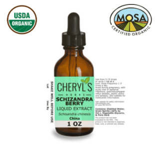 SCHIZANDRA BERRY LIQUID EXTRACT - ORGANIC - Cheryls Herbs