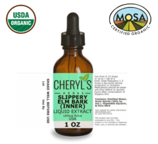 SLIPPERY ELM BARK INNER LIQUID EXTRACT - ORGANIC - Cheryls Herbs