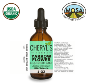 YARROW FLOWER LIQUID EXTRACT - ORGANIC - Cheryls Herbs