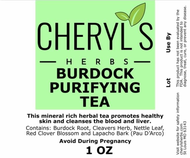 BURDOCK PURIFYING TEA - Cheryls Herbs