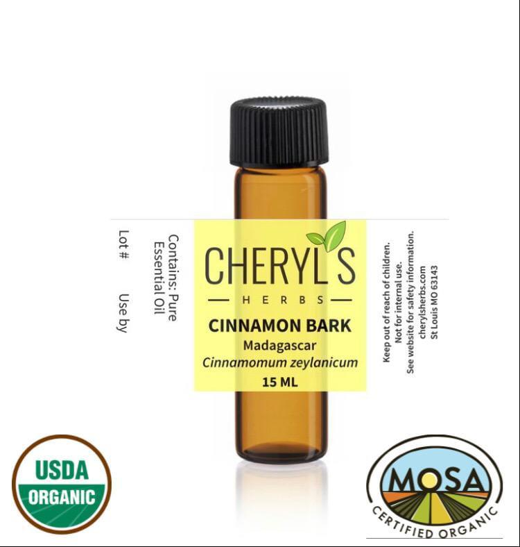 CINNAMON BARK ESSENTIAL OIL - ORGANIC - Cheryls Herbs