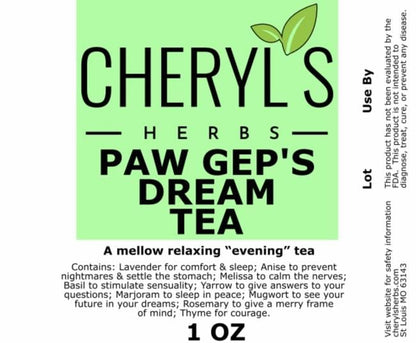 DREAM TEA Paw Gep's - 100% ORGANIC - Cheryls Herbs