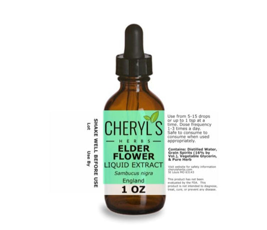 ELDER FLOWER LIQUID EXTRACT * - Cheryls Herbs
