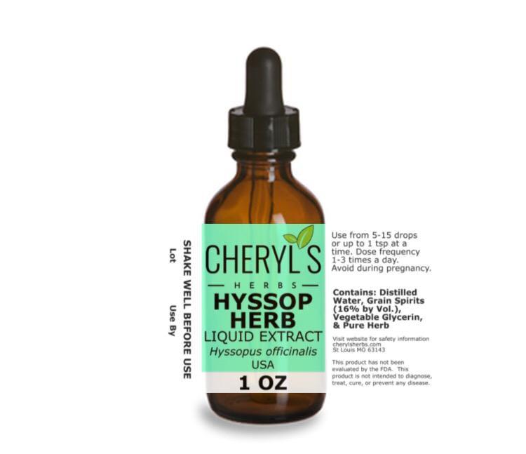 HYSSOP HERB LIQUID EXTRACT - Cheryls Herbs