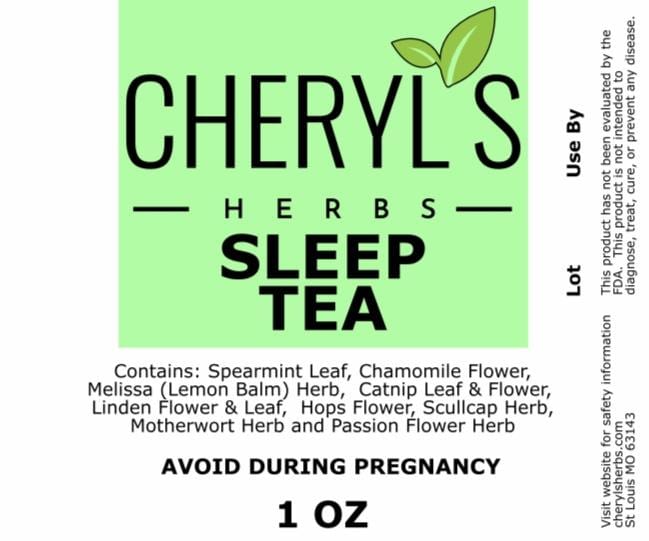 SLEEP TEA - 100% ORGANIC - Cheryls Herbs