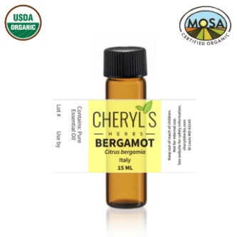 BERGAMOT ESSENTIAL OIL - 100% ORGANIC - Cheryls Herbs