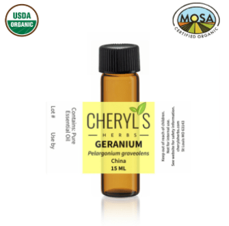 GERANIUM ESSENTIAL OIL - 100% ORGANIC - Cheryls Herbs