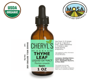 THYME LEAF AND FLOWER LIQUID EXTRACT - ORGANIC - Cheryls Herbs